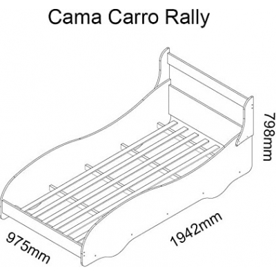 imagem do produto Cama Infantil Carro com Grade de Proteção Rally - Gelius - Exclusiva Móveis
