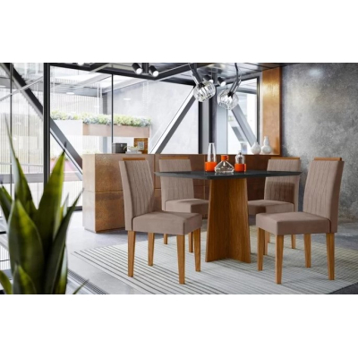 imagem do produto Conjunto de Mesa Marina com 4 Cadeiras - New Ceval - Exclusiva Móveis